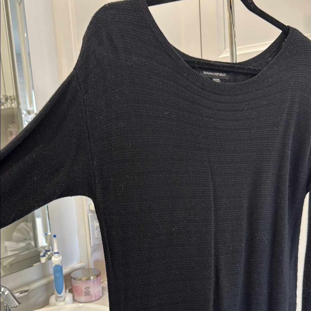 Banana Republic Black Sheath Long Sleeve Dress